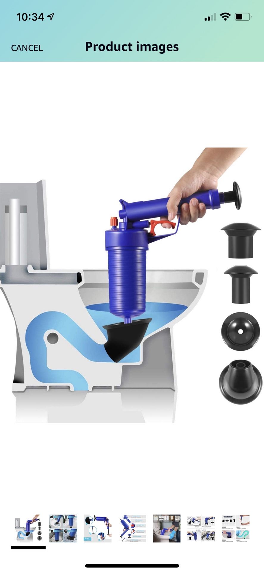 Toilet Plunger, 2021 New Air Drain Blaster, Drain Clog Remover Tool, Drain Tub Drain Cleaner Opener Pump, High Pressure Plunger for Bath Toilets, Show