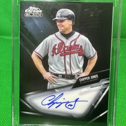 2021 Topps Chrome Black Chipper Jones On Card Autograph✍🏼Atlanta Braves Encased
