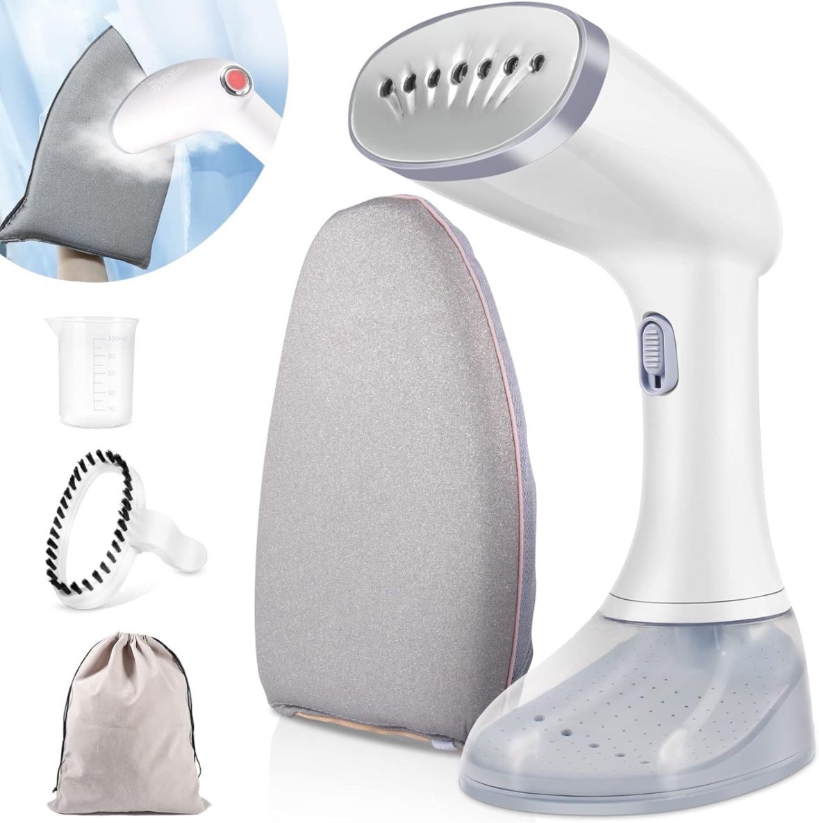 New Handheld Garment Steamer Set with Mini Ironing Board & Travel Case