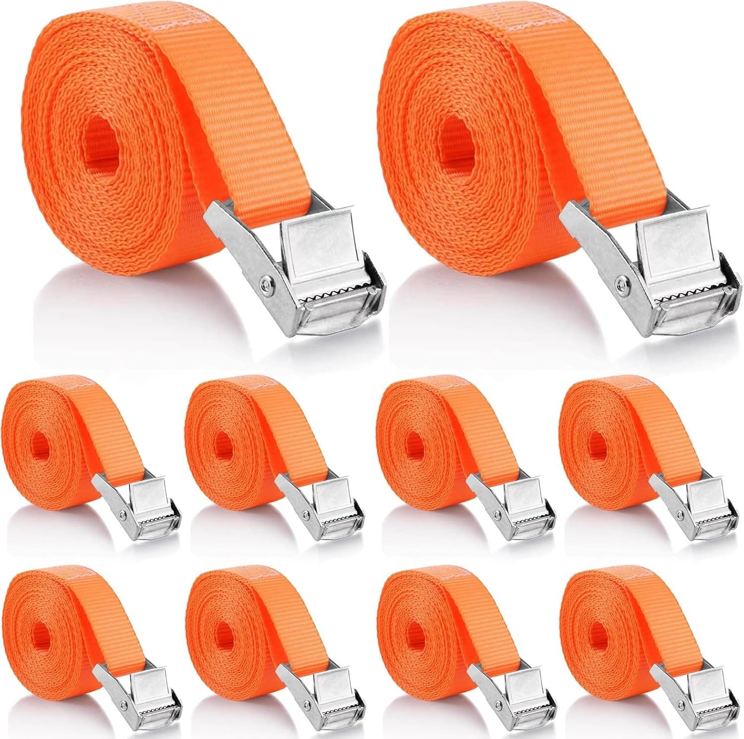 Orange New 10 PCs Lashing Strap With Adjustable Buckle tie down for Securing Cargo, Kayak, Luggage