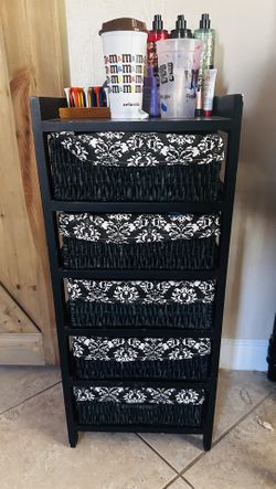 Black Storage 5 Bin Shelf (2 Of These)