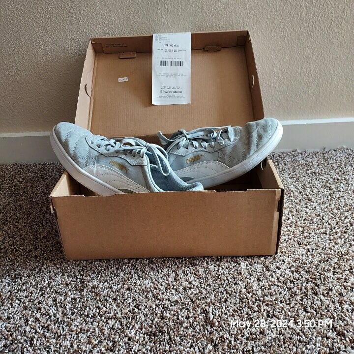Puma, Grey And White, 8.5-9, Skating Shoes