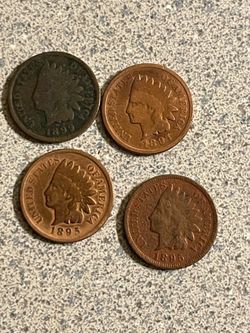 Lot of 4 Indian Head Pennies 1890s