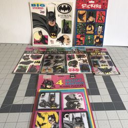 Vintage 1990s Batman Stickers and Party Favor Lot