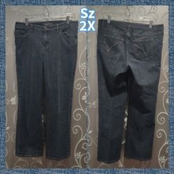 WOMENS PLUS SIZE 2 PETITE BOOT CUT JEANS

