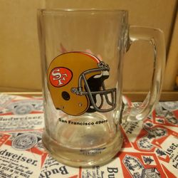 Vintage San Francisco 49ers glass cup 