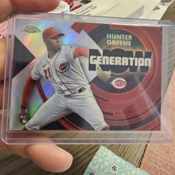 Cincinnati Reds Hunter Greene '22 Topps Chrome Generation Now Refractor Baseball Card 