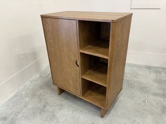 NEW! ARTICLE Otto Scandinavian Style 30″ Smoked Oak Finished Accent Cabinet
