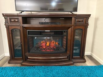 Fireplace entertainment console