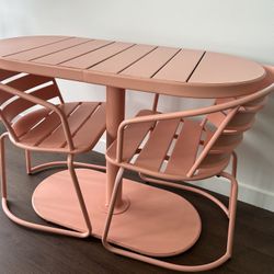 Outdoor Peach Nesting Bistro Set 