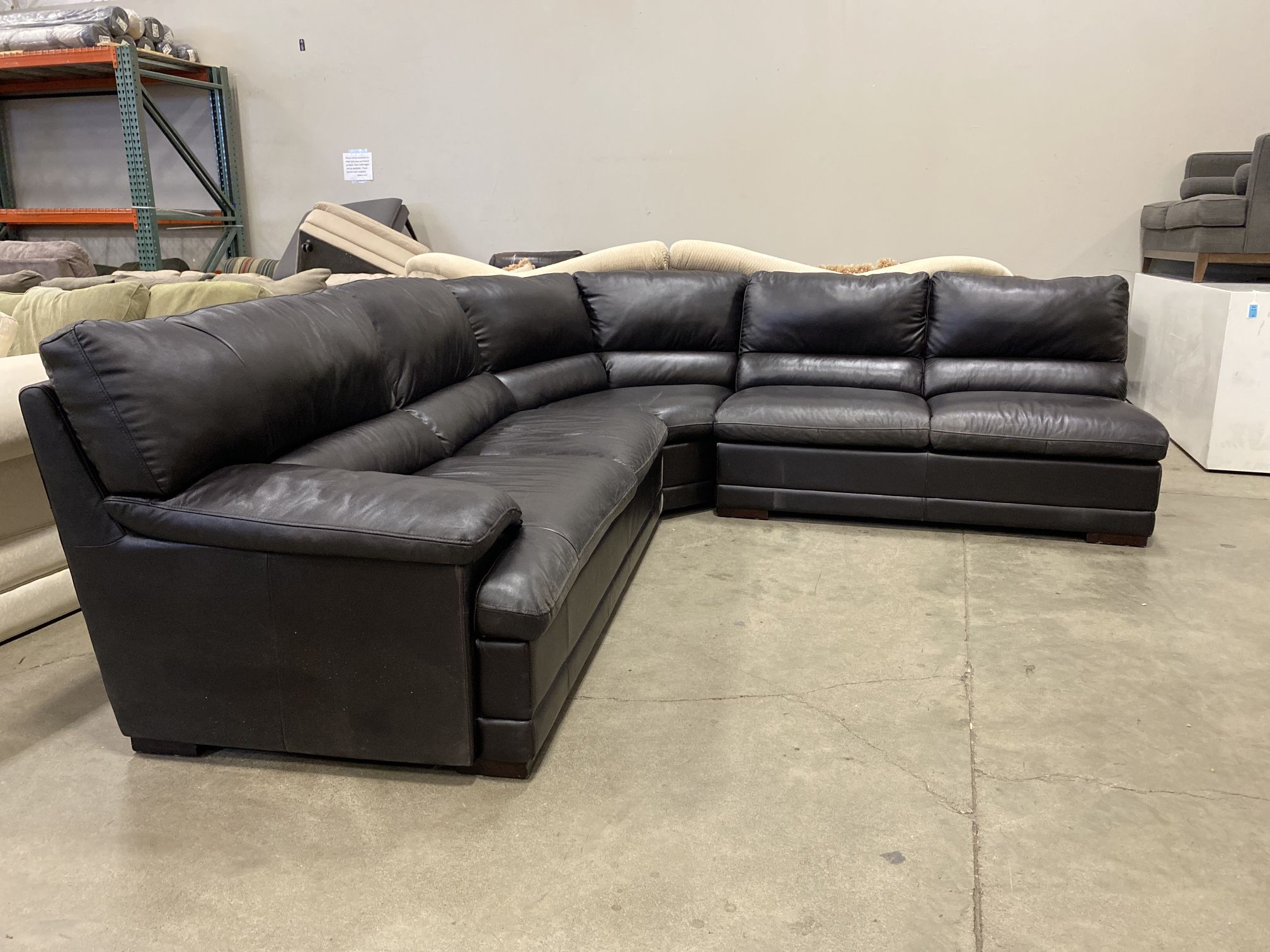 Large 3Pc Black Refurbished Sectional (Missing Piece) for Sale in Seatac, WA OfferUp