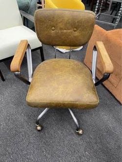 Assembled New Top Grain Leather Office Chair Swivel Seat & Tilt Backrest 24''L x 25''D x 32” H
