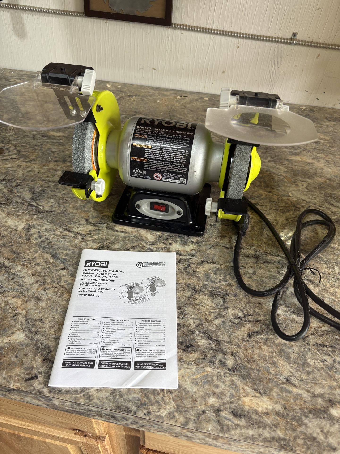 Ryobi 2.1 Amp 6” Grinder with LED lights Brand New