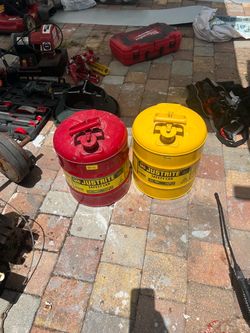 Justrite Metal Safety Cans – Red and Yellow
