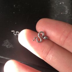Silver snake earings