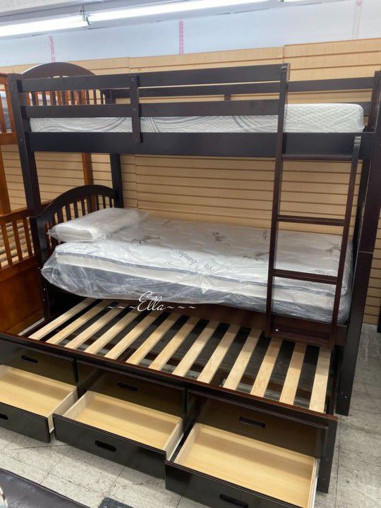 In Stock
Micah Espresso Finish Twin/Twin Bunk Bed & Trundle