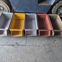 Vintage Lyon Aurora IL Steel Metal American Industrial 23" Stackable Storage Bin Tool Shop Garage Tools Classic Antique 