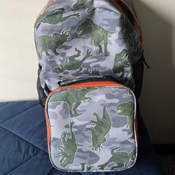 Boys Dino Backpack With Lunch Box