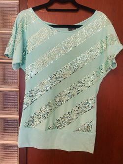 Sea Foam Green With Matching Colored Sequins  