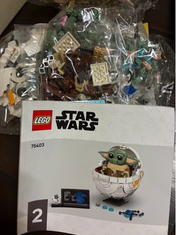 Brand New LEGO Star Wars 75403 Grogu with Hover Pram (No Box, Complete Set with Manuals)