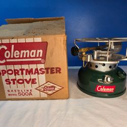 Vintage '50s/60s Coleman 500A sportmaster stove in box
