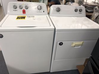 New scratch and dent whirlpool washer and dryer set. 1 year warranty