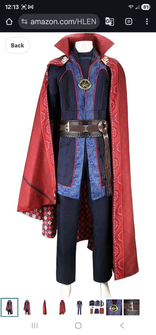 Dr Strange Costume HLENOK Men's Cosplay Costumes Cloak Robe Medieval Master Dress Up Suits Halloween Masquerade Outfits