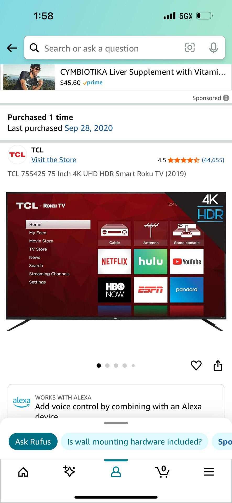 75 Inch 4K UHD HDR Smart Roku TV (2019)