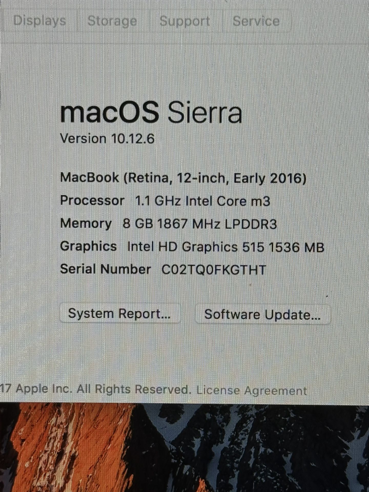 Macbook 12inch 2016, 256ssd