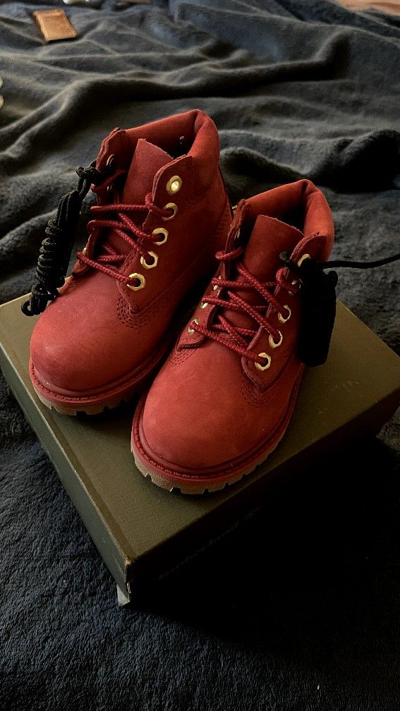 Timberland 6 Inch Premium Waterproof Boot 'Dark Red' Infants TB 0A42PR F41 NIB