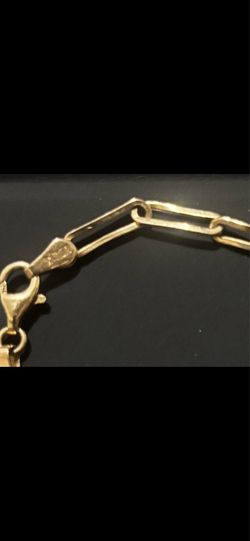 Gold-Tone Paperclip Link Chain Bracelet