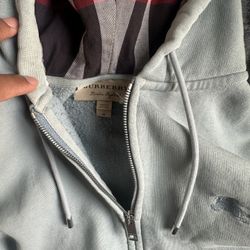 Blue Burberry Hoodie Medium