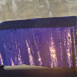 Rectangular Sequin Purple/ GoldenTablecloth 88"×54"