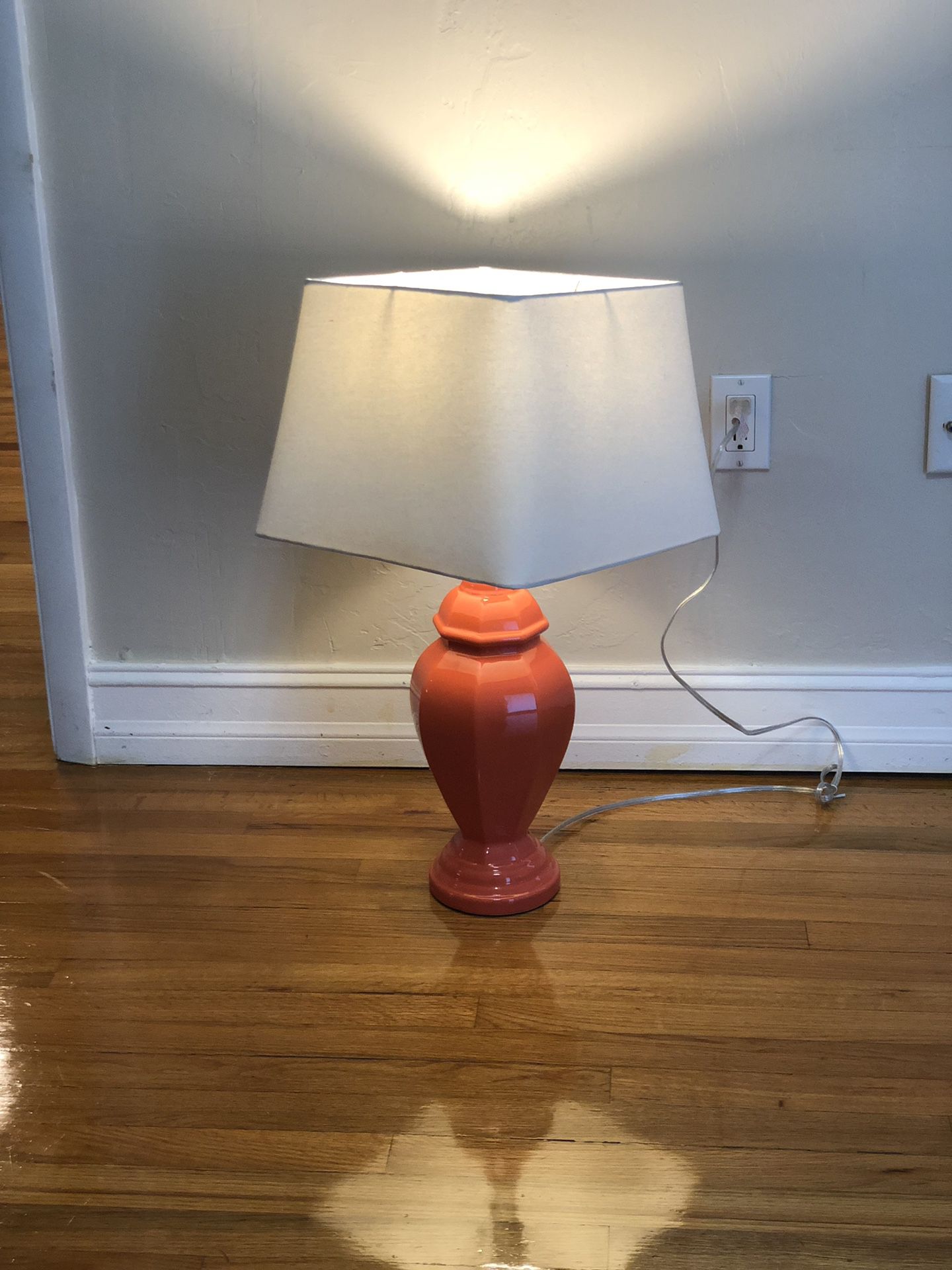 Coral / Peach color Lamp and shade