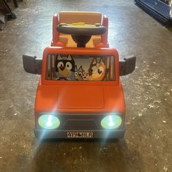 6V Bluey Battery Powered Ride on Car with Sounds, Kids Ages 2+