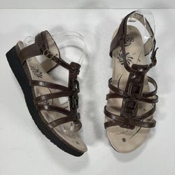 Abeo BIO System Brown Leather Cece Strappy Sandal Comfort Shoes Women Size 10