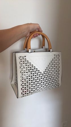 White leather bag