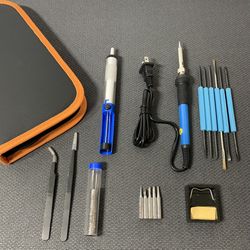 60W 110V Electric Soldering Iron Kit with Adjustable Temperature Welding Iron