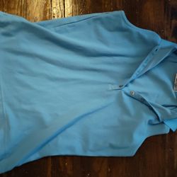 Light Blue-No Sleeve Golf Shirt