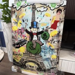 Monopoly Tempered Glass Wall Art 47”x32”