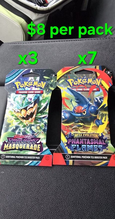 Pokemon Phantasmal Flames & Twilight Masquerade Booster Packs $8 Each