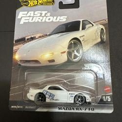 Hot Wheels Mazda RX-7 FD White Premium Fast and Furious Edition