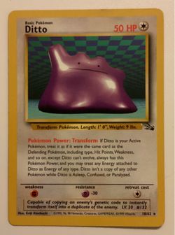 Ditto Pokémon Fossil Lightly Played