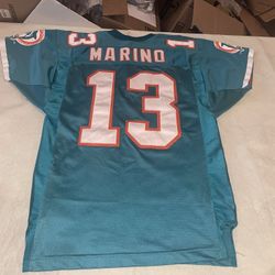 Authentic Dan Marino Miami Dolphins Wilson Jersey 75th Sewn Clean Mens 46 USA