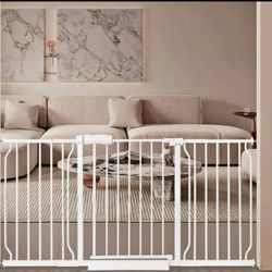 Extra Wide Safety Gate with Door, Pressure Mounted 57.48-62.20 Inch,