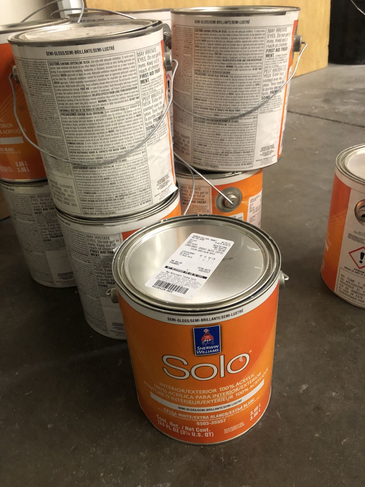 $5/gallon Swiss Coffee Semigloss Paint - 10 Gallons Available