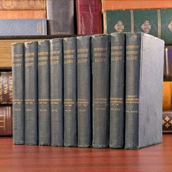 1899 Works of George Eliot 9-Book Partial Set Peter Fenelon Collier Splatter Edge