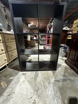 Black 6-Cube Storage Shelf Unit