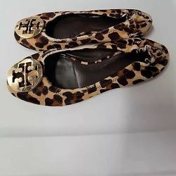 Tory Burch Designer Cheetah Ballet Flats Size 8