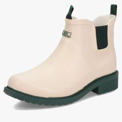 JBU By Jambu Chelsea Floral Rainboot Waterproof Womens Cream Size 9.5